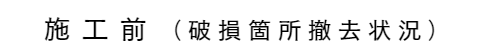 施工前　タイル破損部撤去済